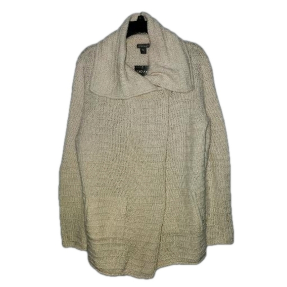 Eddie Bauer Open/Button  Front Cardigan XL Long Sleeve  Wool Blend Cream NWT - Picture 1 of 6